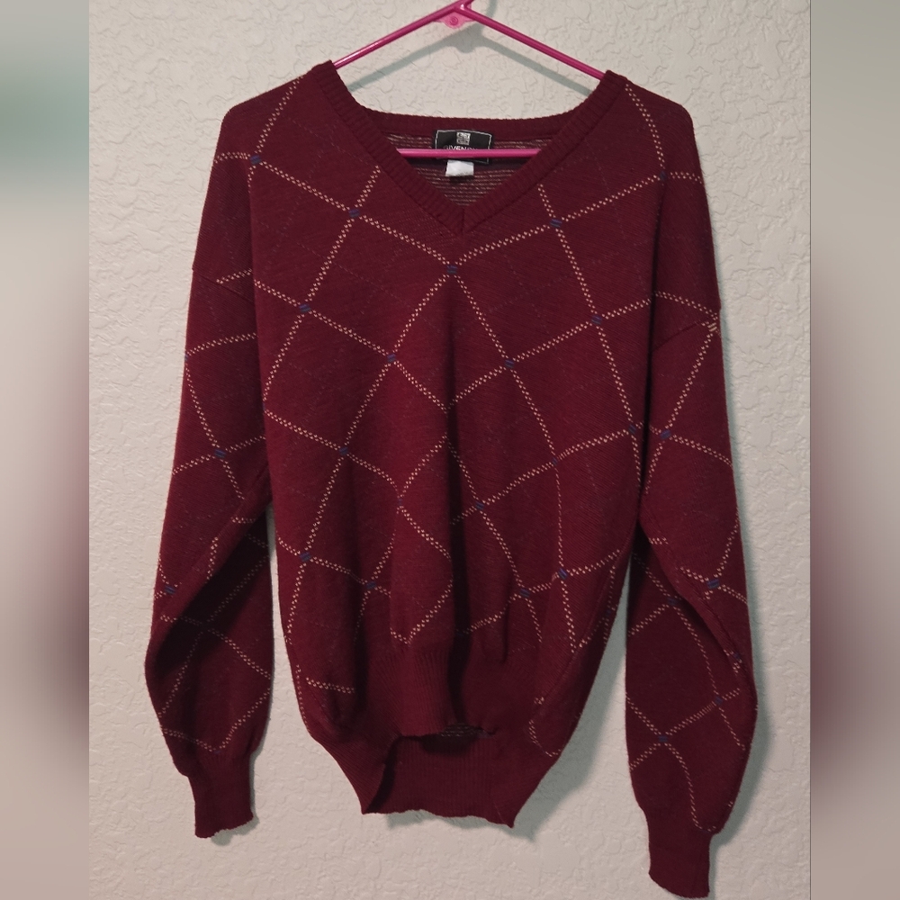 Givenchy Mens Red‎ Argyle Sweater